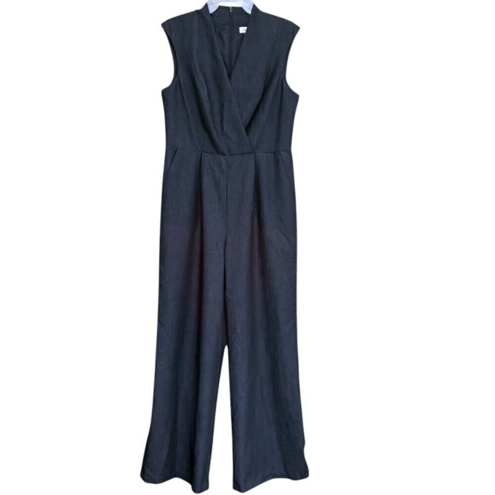 Calvin Klein Denim Wide Leg Jumpsuit Blue Size 8